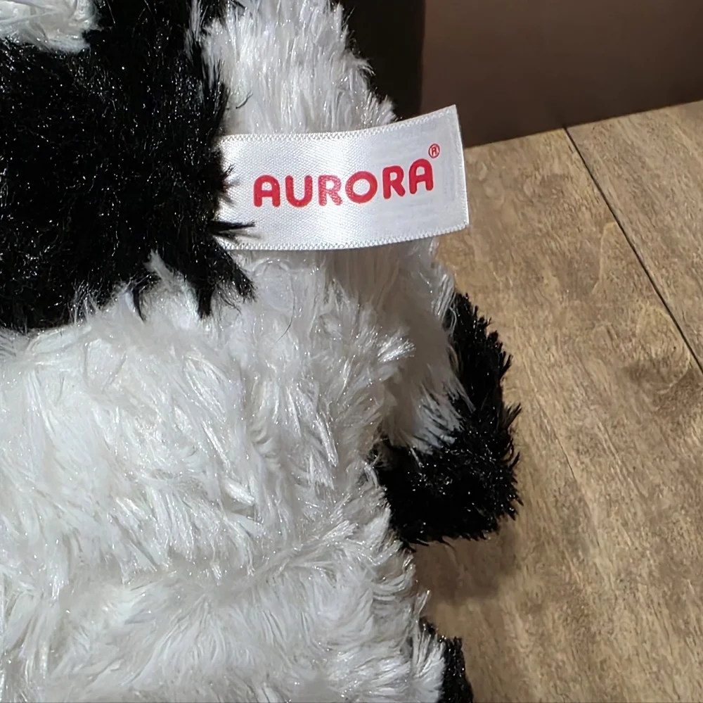 Aurora World Tubbie Wubbie Plush Adorable Black and White Cow Plush Toy - Picture 5 of 6